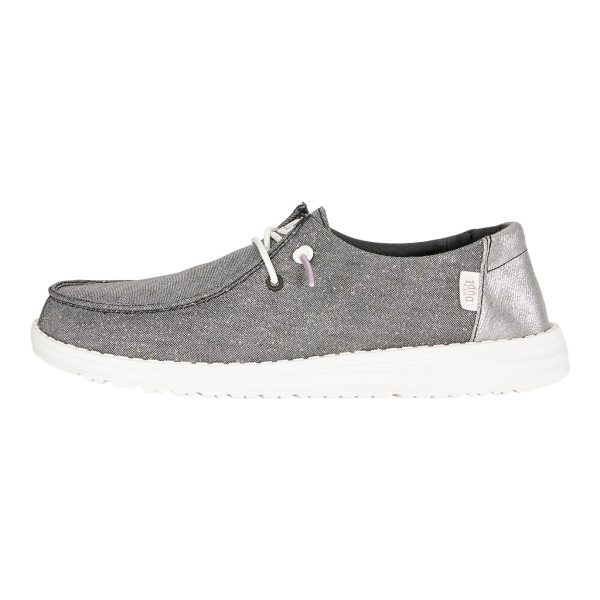 Wendy Metallic Sparkle Wide - Charcoal