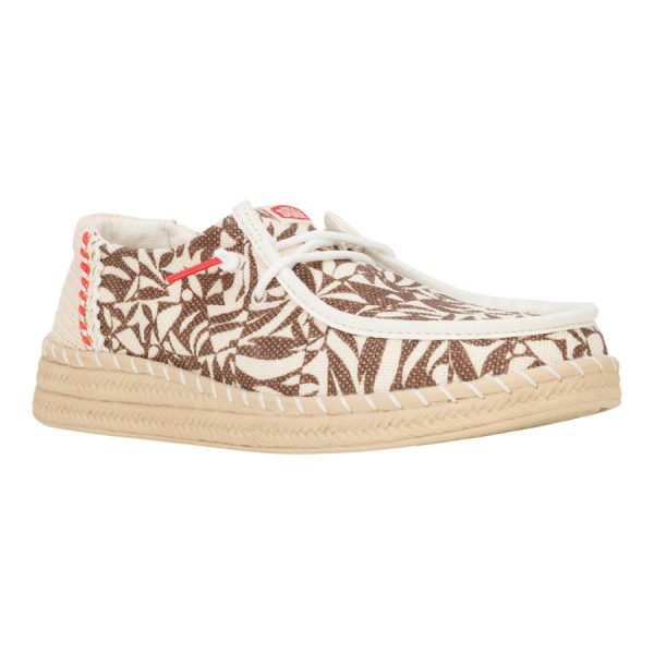 Wendy Espadrille Retro Palm - Downtown Brown/Egret