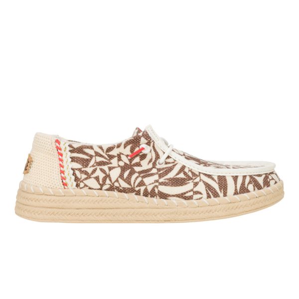 Wendy Espadrille Retro Palm - Downtown Brown/Egret