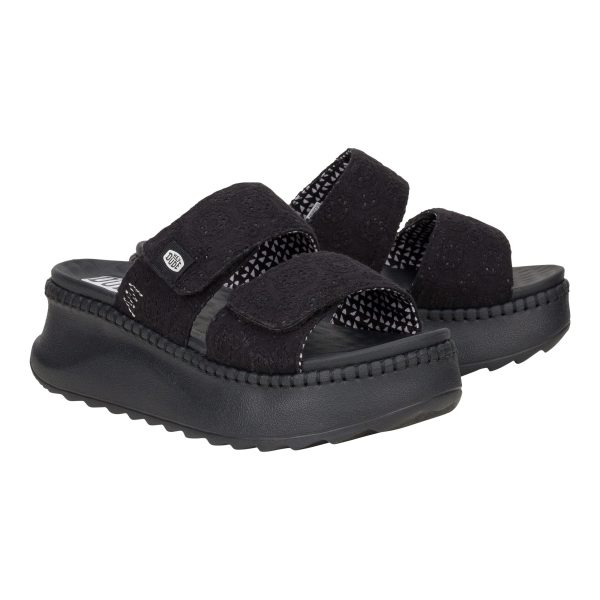 Delray Slide Eyelet - Black