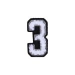 Number 3 Patch - 3 Black/White