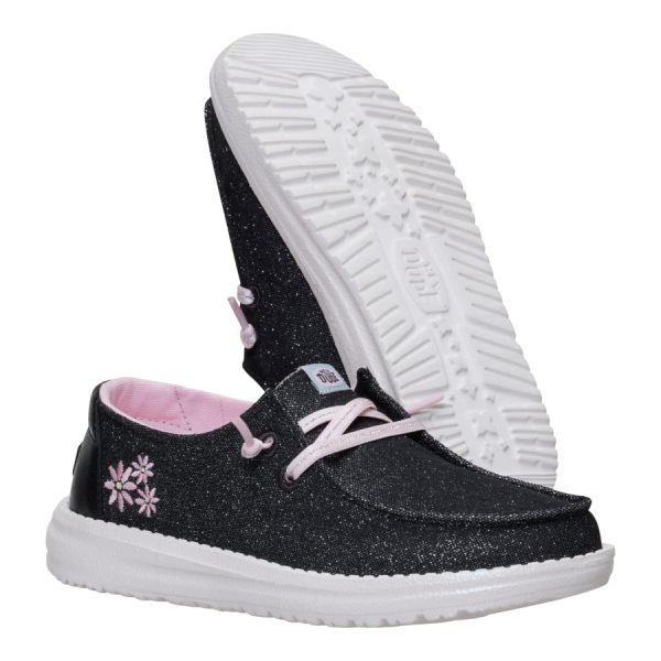 Wendy Youth Shimmer Flower - Charcoal