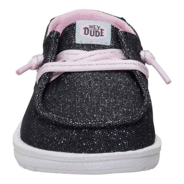 Wendy Toddler Shimmer Flower - Charcoal