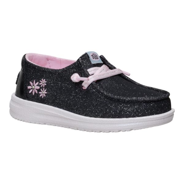 Wendy Toddler Shimmer Flower - Charcoal
