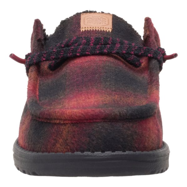 Wally Slip Cozy Plaid - Red Plaid/Black