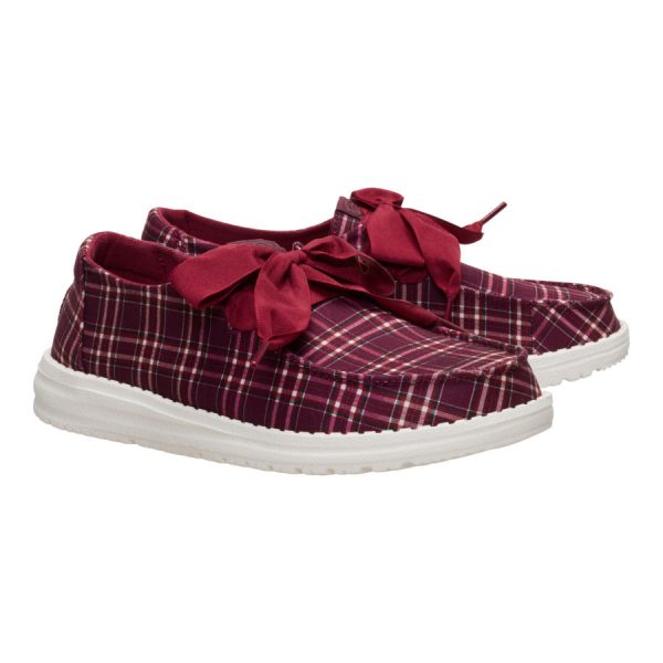 Wendy Holiday Bow - Red Plaid/Burgundy